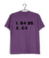 Chess 1 D4 D5. 2. C4 Sports Casual Graphic Printed T-Shirt for Men